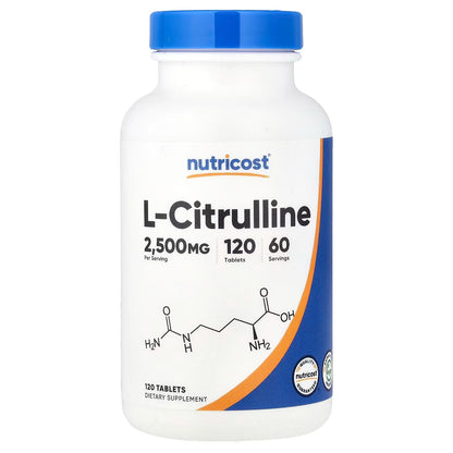 Nutricost L-Citrulline 2500mg – 120 Tablets, 60 Servings, 1250mg Per Tablet, GMO-Free & Gluten-Free