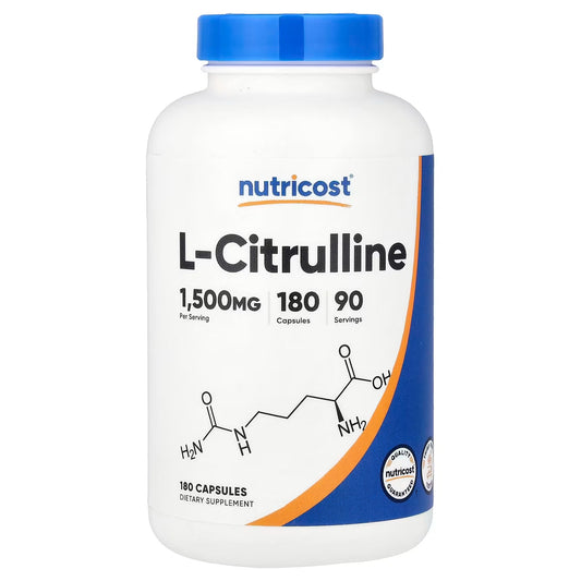 Nutricost L-Citrulline 1500mg – 180 Capsules, 750mg Per Capsule, Gluten-Free & GMO-Free
