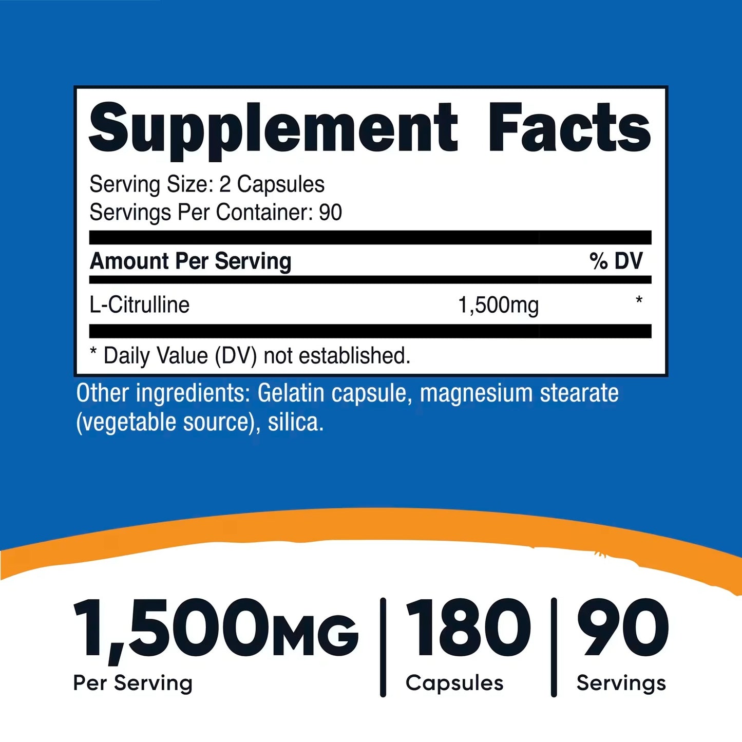 Nutricost L-Citrulline 1500mg – 180 Capsules, 750mg Per Capsule, Gluten-Free & GMO-Free