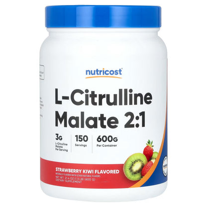Nutricost L-Citrulline Malate 2:1 Powder 300g – Strawberry Kiwi Flavor, Pre-Workout & Amino Acid Supplement