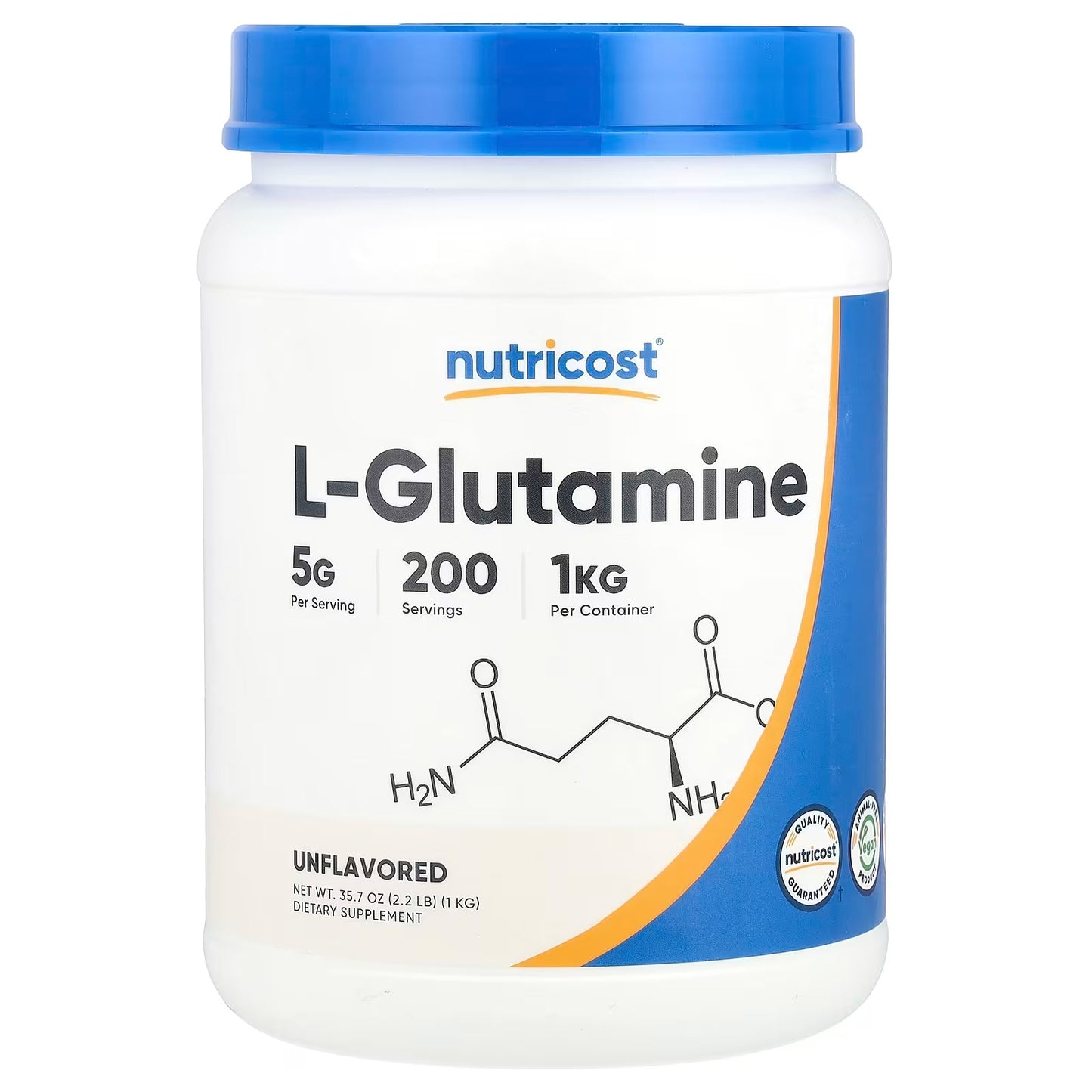 Nutricost L-Glutamine Powder 1kg – Unflavored Pure L-Glutamine Non-GMO & Gluten-Free