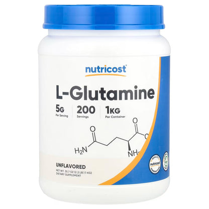Nutricost L-Glutamine Powder 1kg – Unflavored Pure L-Glutamine Non-GMO & Gluten-Free