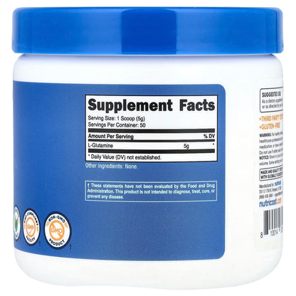 Nutricost L-Glutamine Powder 250g – Pure Glutamine Amino Acid Supplement