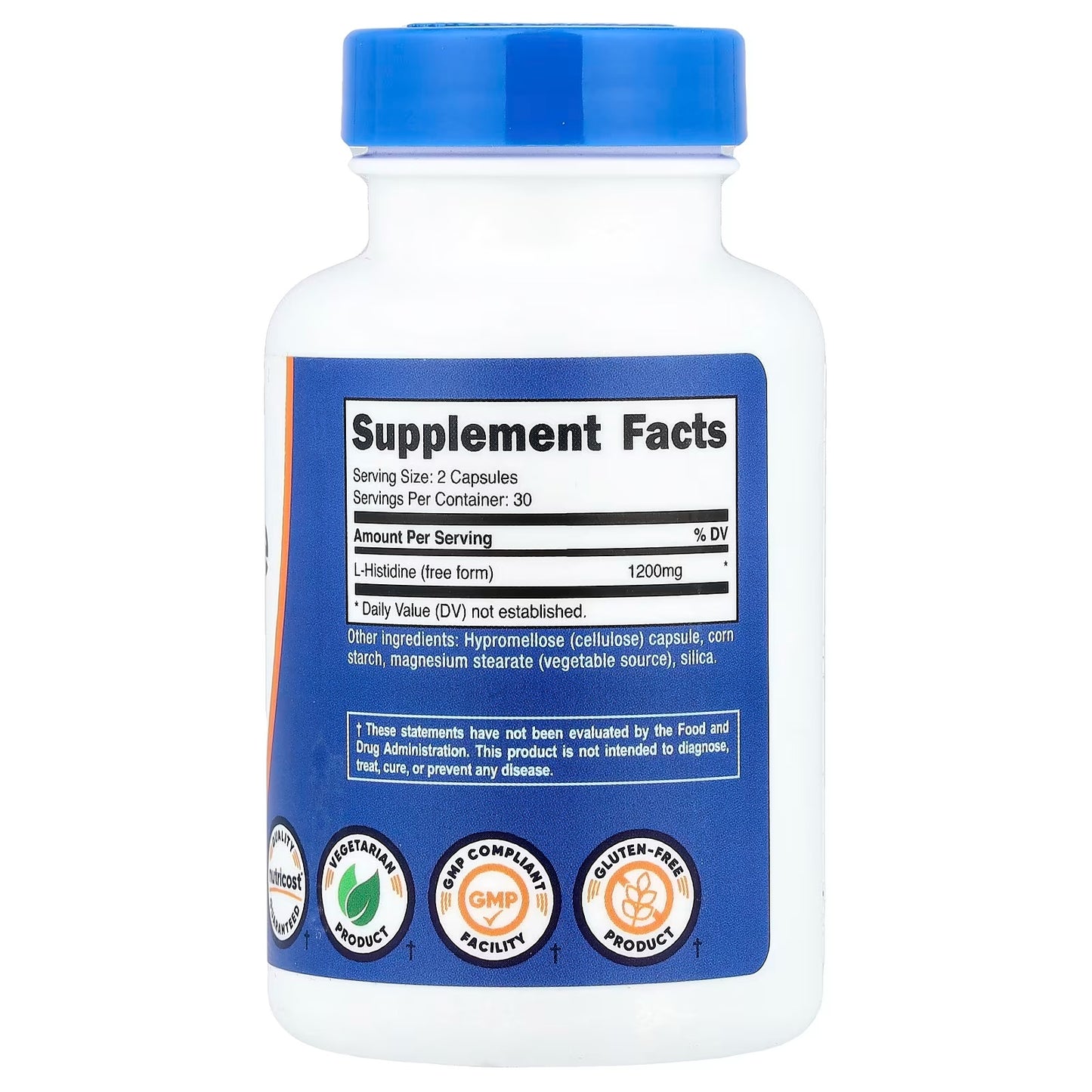 Nutricost L-Histidine 1200mg – 60 Capsules, Gluten-Free Essential Amino Acid Supplement