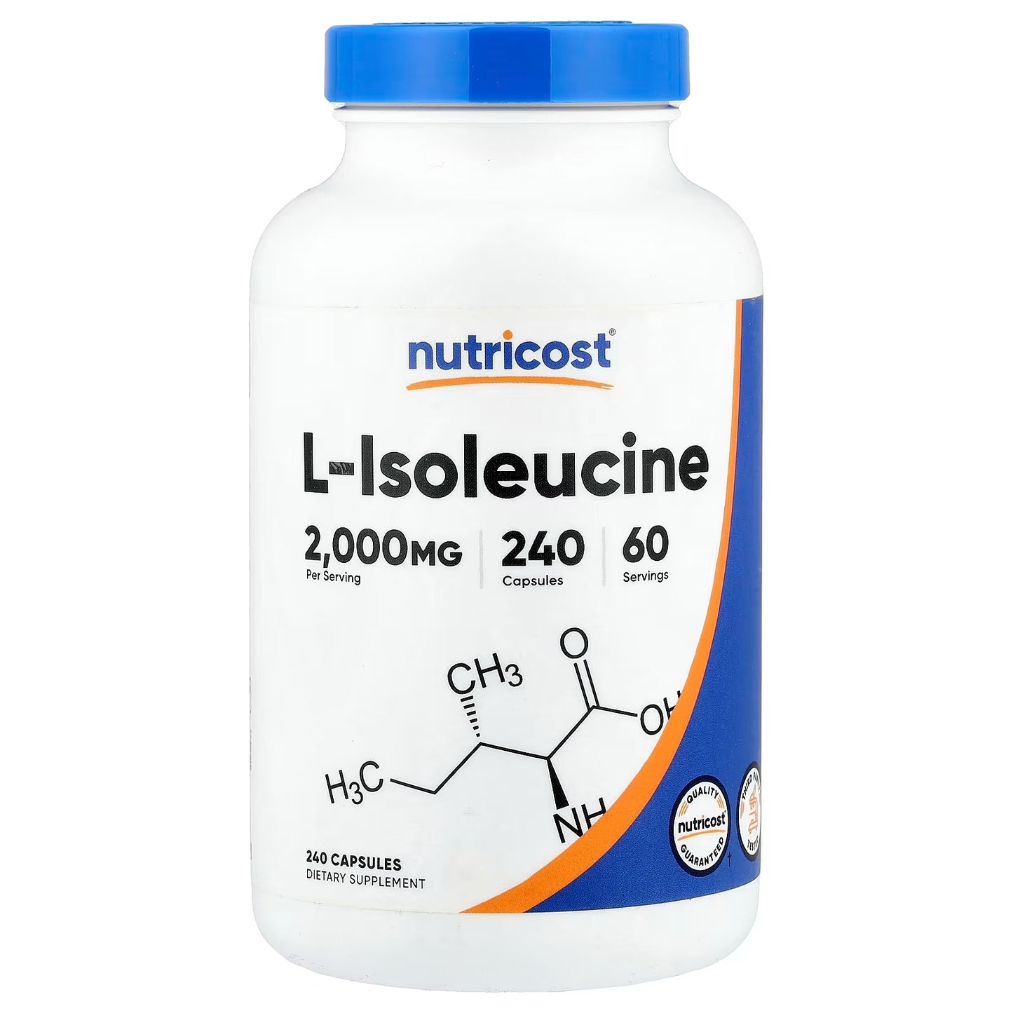 Nutricost L-Isoleucine 2000mg – 240 Capsules, 60 Servings, Essential Amino Acid Supplement