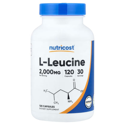 Nutricost L-Leucine 2000mg – 120 Vegetarian Capsules, 30 Servings, Gluten-Free & GMO-Free