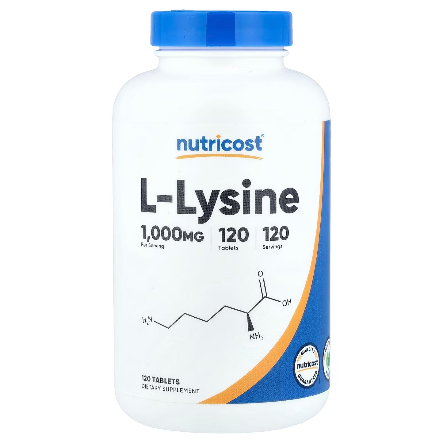 Nutricost L-Lysine 1000mg – 120 Tablets, Gluten-Free Amino Acid Supplement