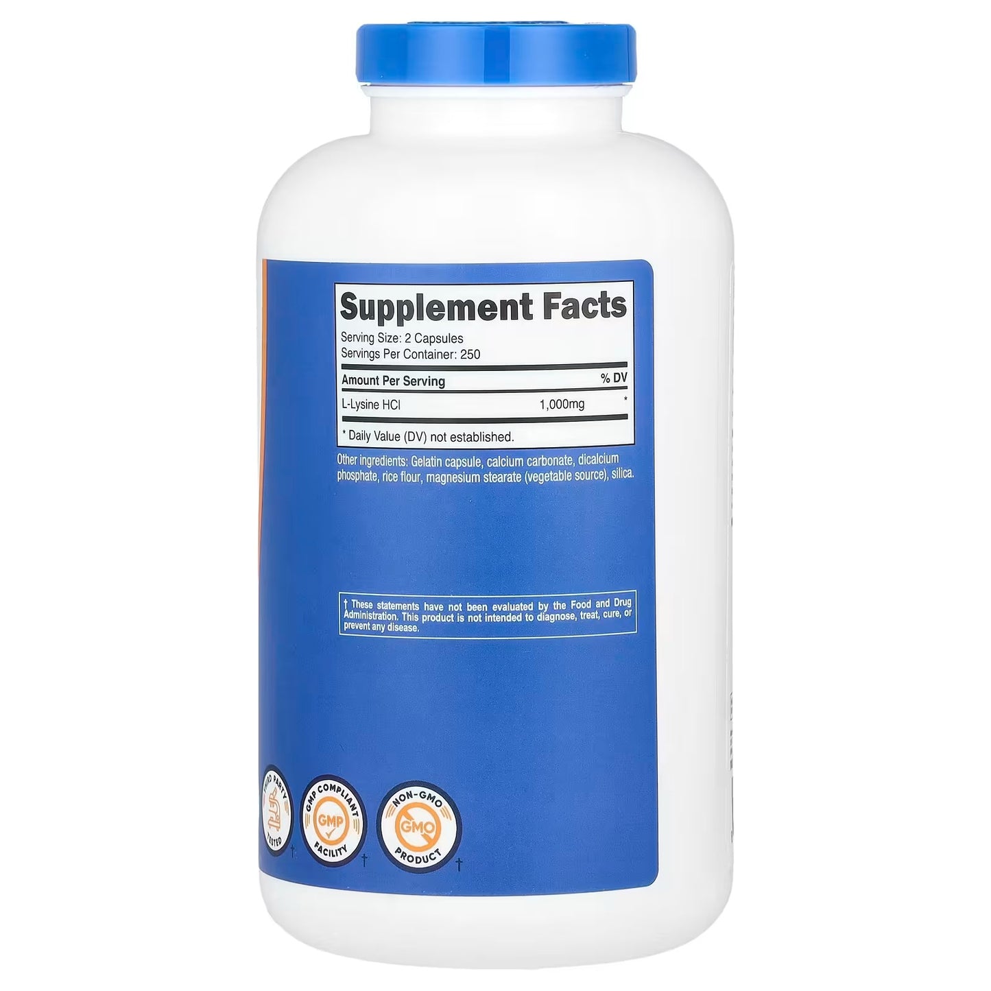 Nutricost L-Lysine 1000mg – 500 Capsules, 250 Servings, 500mg Per Capsule Amino Acid Supplement
