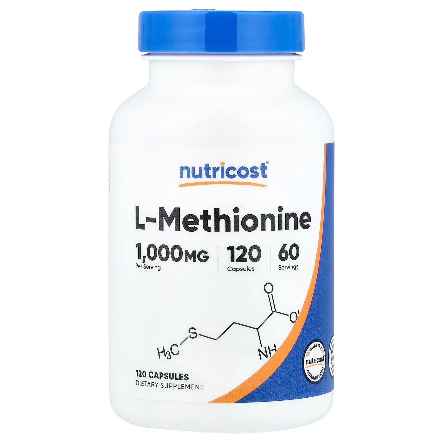 Nutricost L-Methionine 1000mg – 120 Capsules, 60 Servings, Gluten-Free Amino Acid Supplement