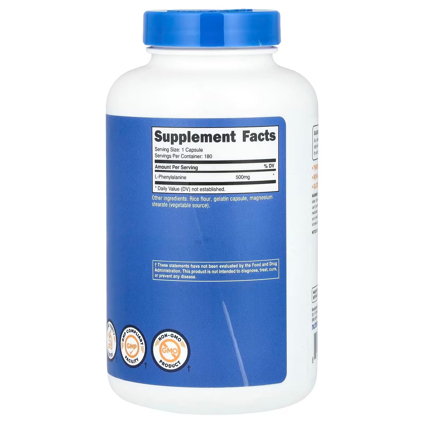 Nutricost L-Phenylalanine 500mg – 180 Capsules, 2 Bottles, Amino Acid Supplement