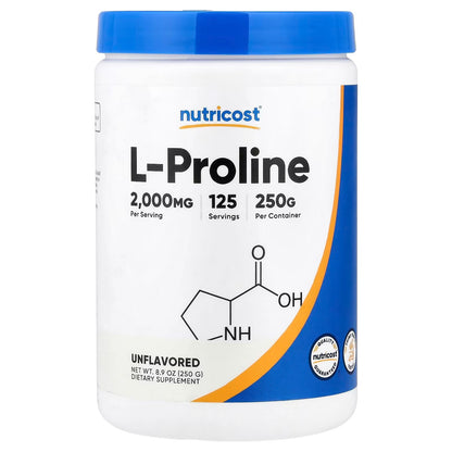 Nutricost L-Proline Powder 250g – 2,000mg Per Serving, Non-GMO Amino Acid Supplement
