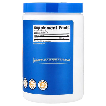 Nutricost L-Proline Powder 250g – 2,000mg Per Serving, Non-GMO Amino Acid Supplement