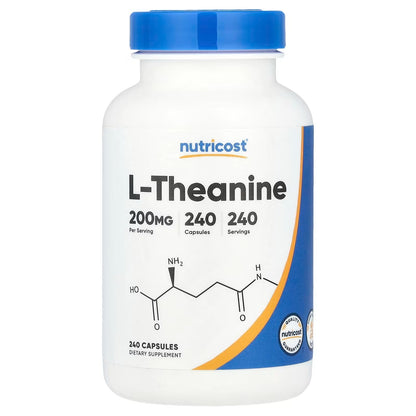 Nutricost L-Theanine 200mg Double Strength – 240 Capsules | Premium L-Theanine Supplement