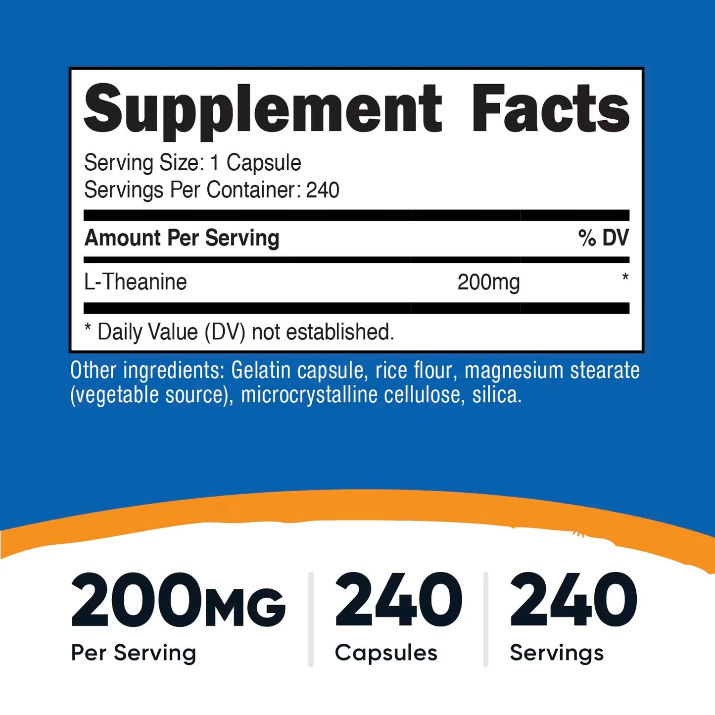 Nutricost L-Theanine 200mg Double Strength – 240 Capsules | Premium L-Theanine Supplement