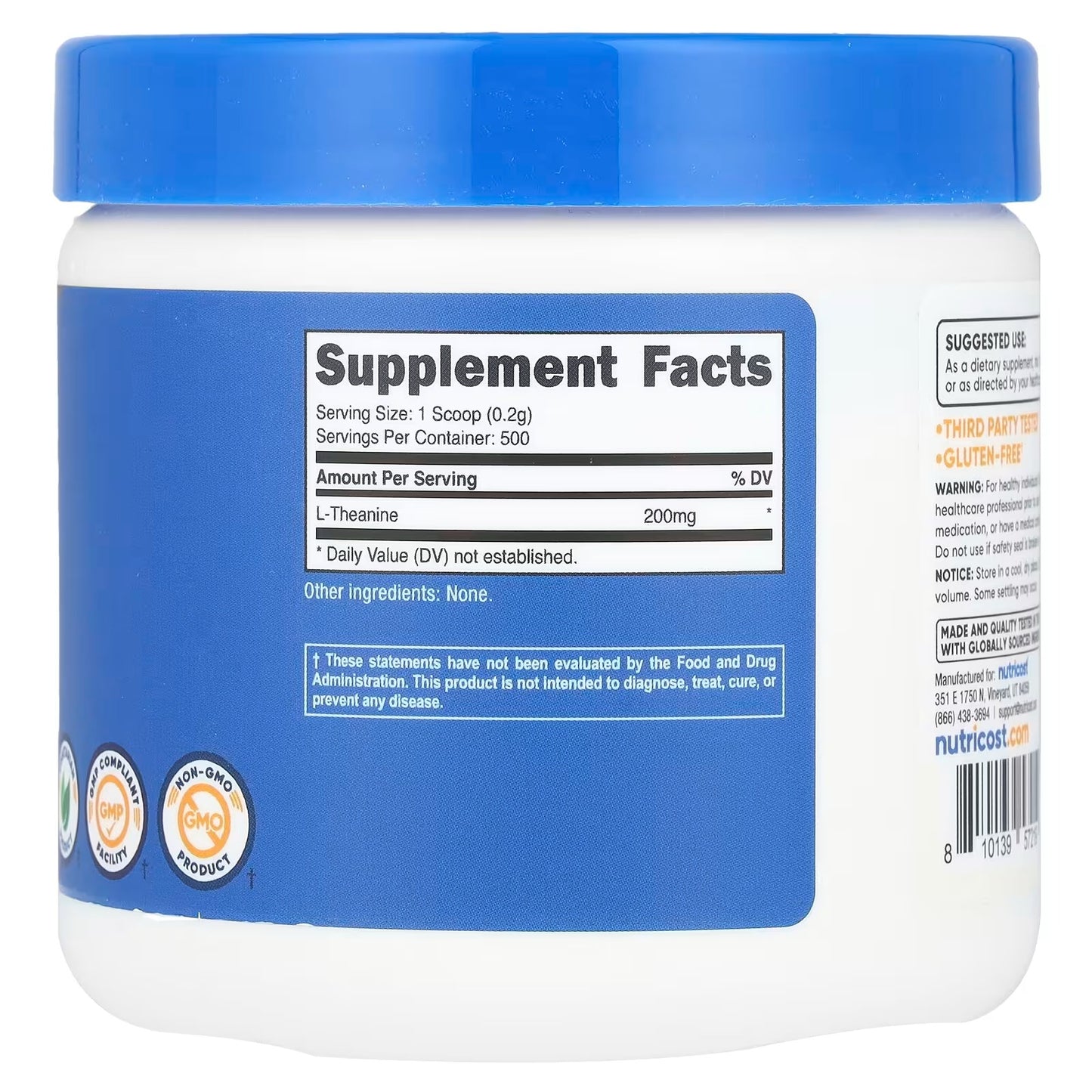 Nutricost L-Theanine Powder 100g – Pure L-Theanine, Gluten-Free & Non-GMO