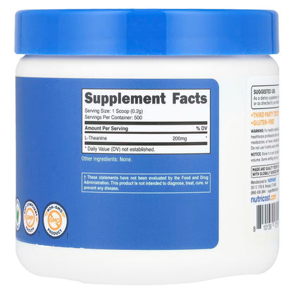Nutricost L-Theanine Powder 100g – Pure L-Theanine, Gluten-Free & Non-GMO