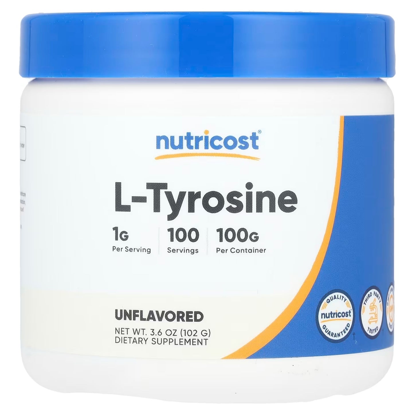 Nutricost L-Tyrosine Powder 100g – 1g Per Serving, 100 Servings, Pure Amino Acid Supplement