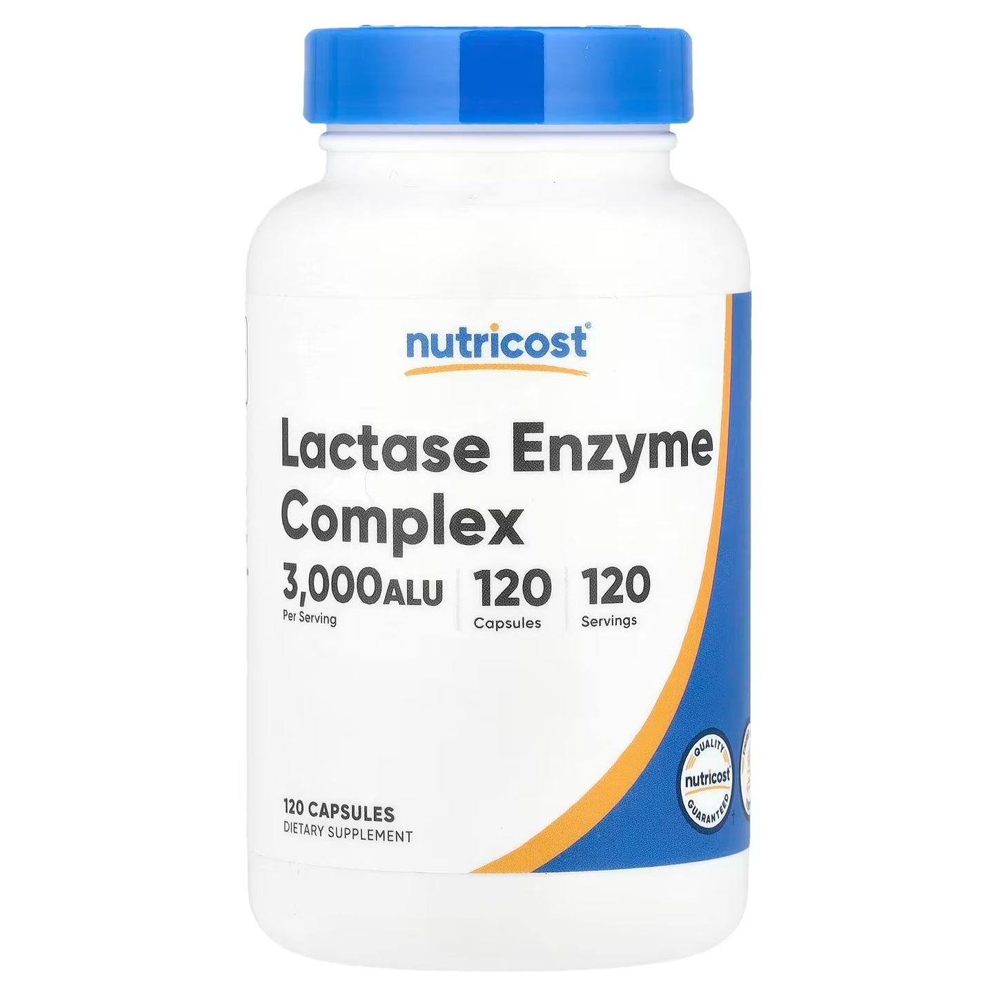 Nutricost Lactase Enzyme Complex 3,000 FCC ALU – 120 Capsules, Gluten-Free Digestive Enzyme Supplement