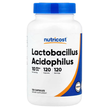 Nutricost Lactobacillus Acidophilus 10 Billion CFU – 120 Vegetarian Capsules, Probiotic Supplement