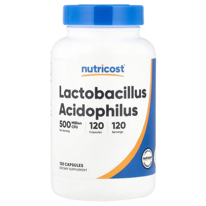 Nutricost Lactobacillus Acidophilus 500 Million CFU – 120 Capsules, Probiotic Supplement