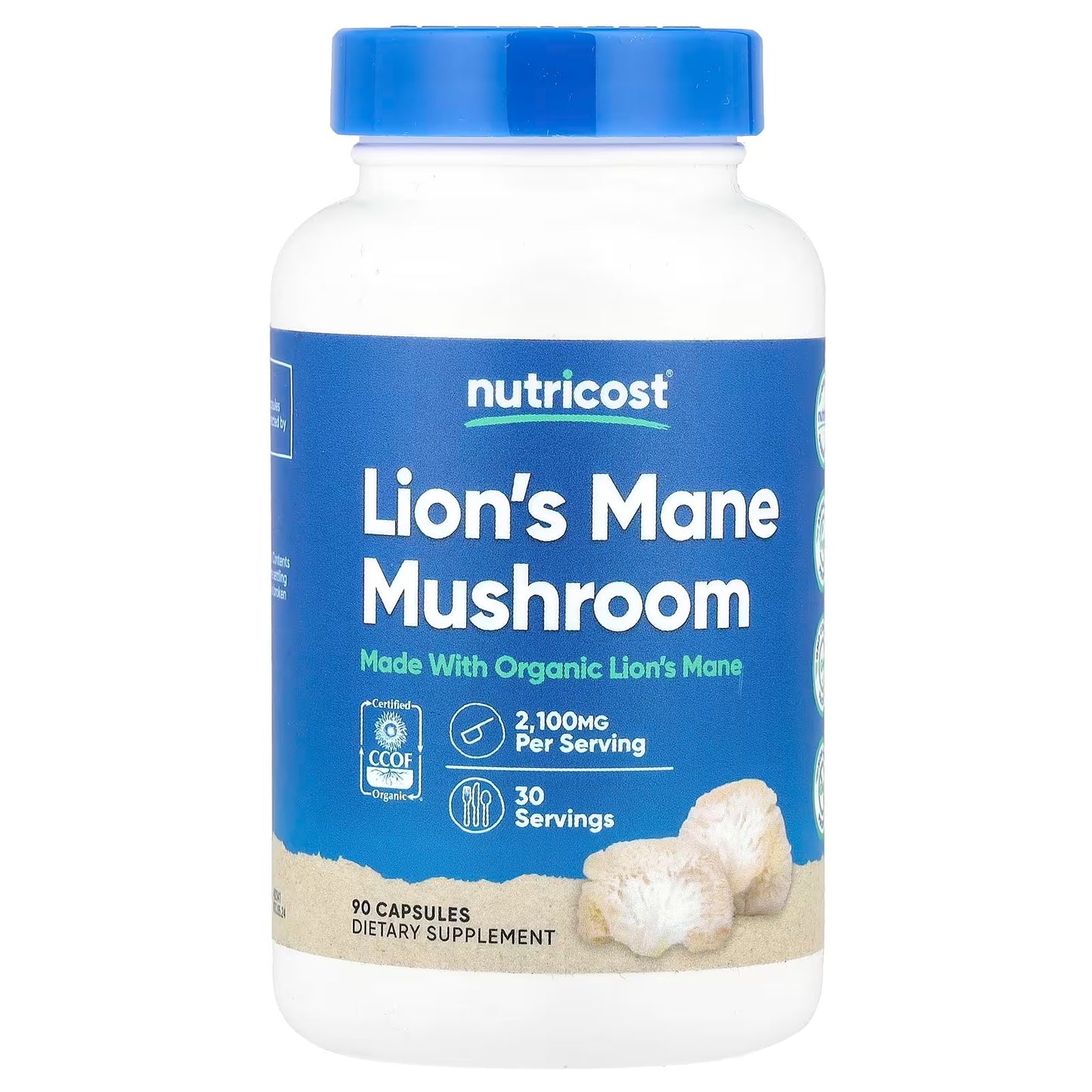 Nutricost Lion’s Mane Mushroom 2100mg – 90 Capsules, 30 Servings, Mushroom Supplement