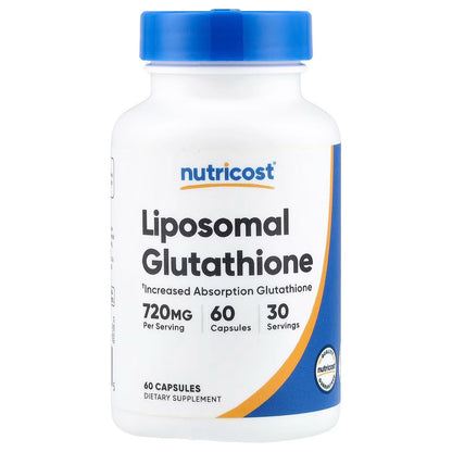Nutricost Liposomal Glutathione 720mg – 60 Vegan Capsules, 30 Servings, GMO-Free Supplement