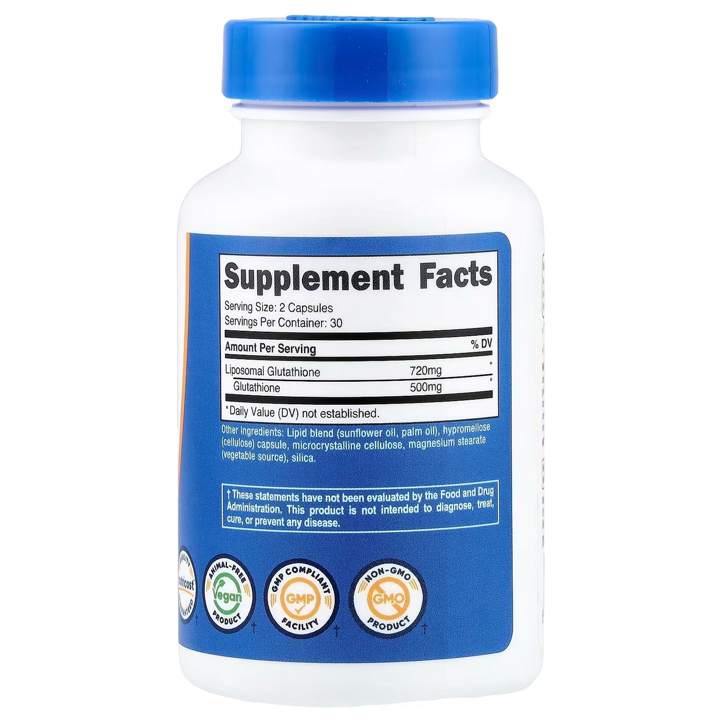 Nutricost Liposomal Glutathione 720mg – 60 Vegan Capsules, 30 Servings, GMO-Free Supplement
