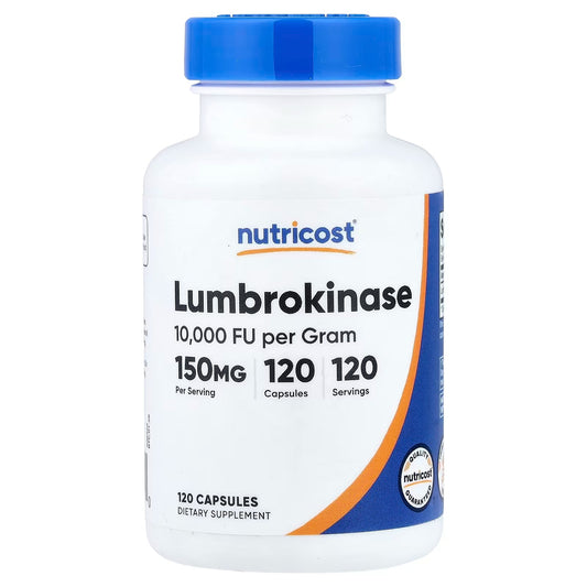 Nutricost Lumbrokinase 150mg – 120 Capsules, Gluten-Free & GMO-Free, 3rd-Party Tested