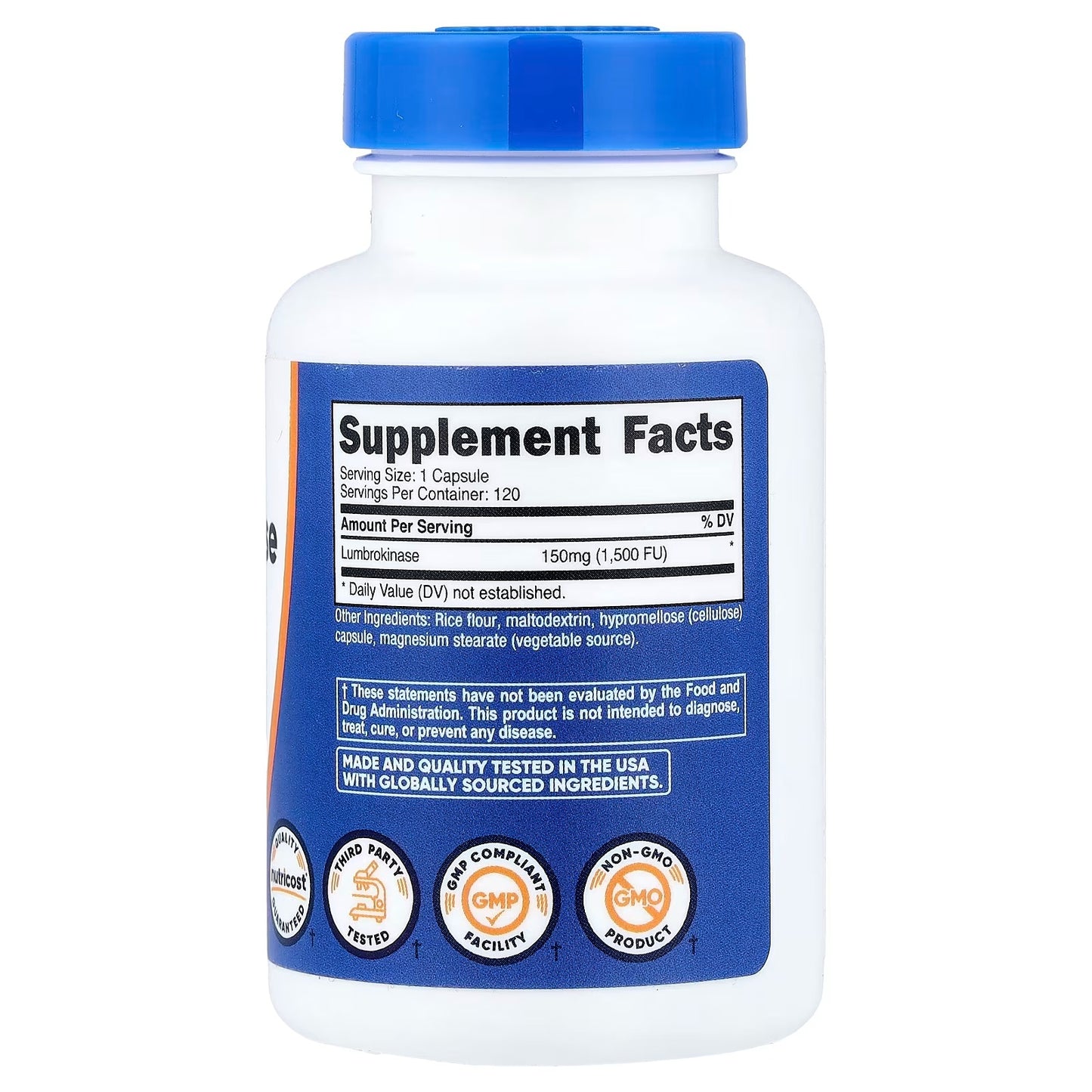 Nutricost Lumbrokinase 150mg – 120 Capsules, Gluten-Free & GMO-Free, 3rd-Party Tested