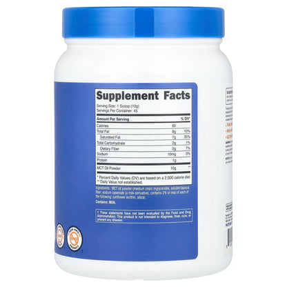 Nutricost MCT Oil Powder 1 lb (16oz) – Medium Chain Triglycerides, Gluten-Free MCT Supplement