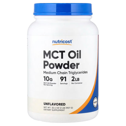 Nutricost MCT Oil Powder 1 lb (16oz) – Medium Chain Triglycerides, Gluten-Free MCT Supplement