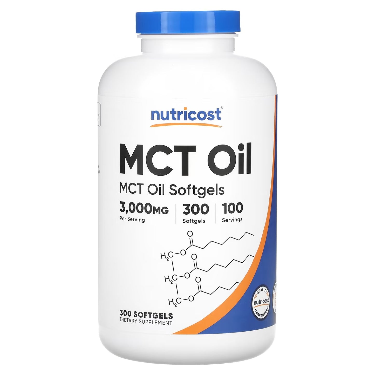 Nutricost MCT Oil Softgels 1000mg – 300 Softgels, 3000mg Per Serving, MCT Supplement