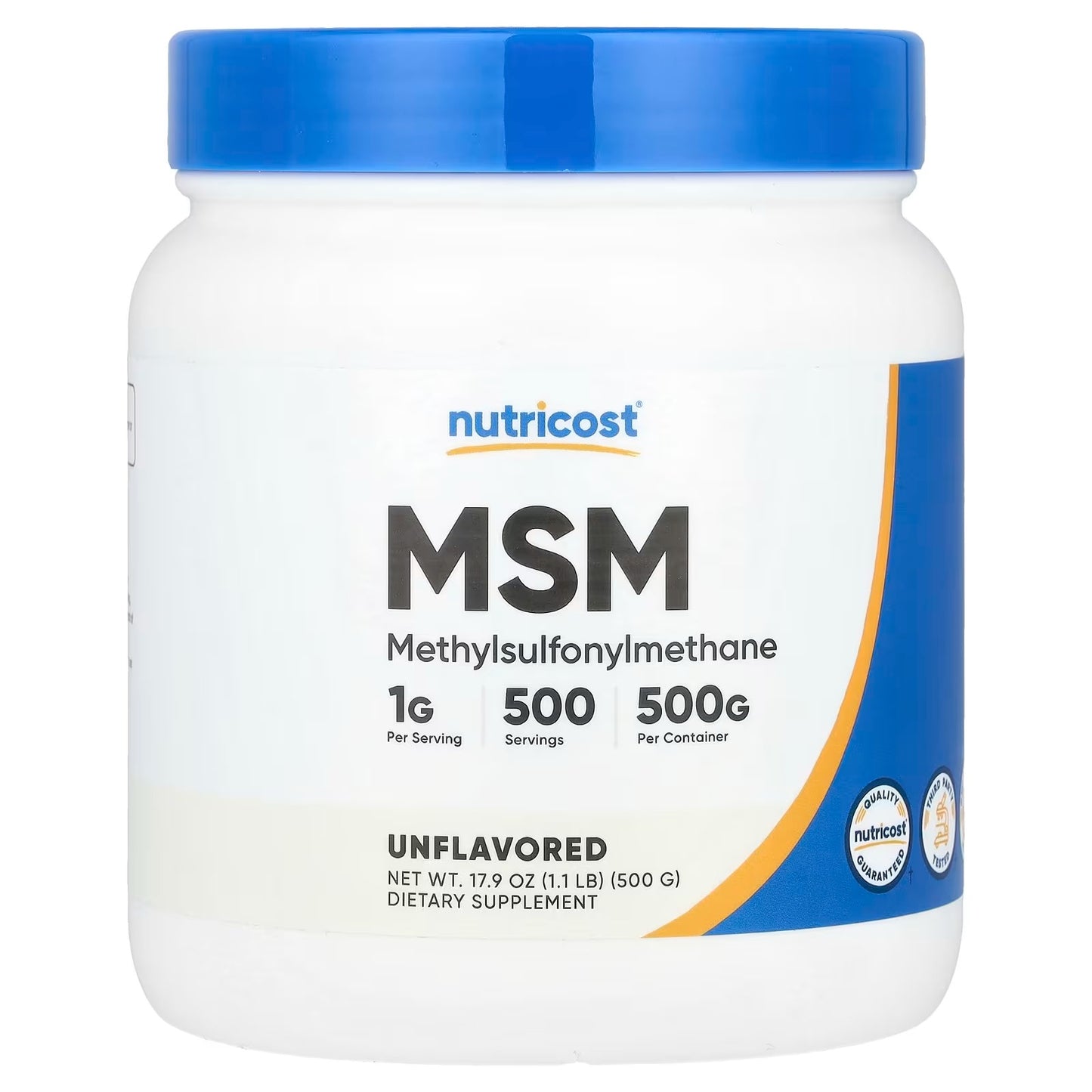 Nutricost Pure MSM Powder 500g – Methylsulfonylmethane Supplement, Unflavored & Pure Formula
