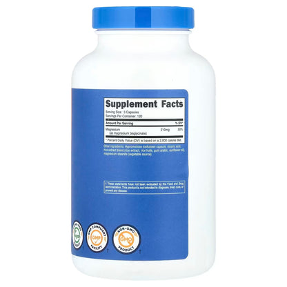 Nutricost Magnesium Glycinate Capsules (210mg) 360 Capsules