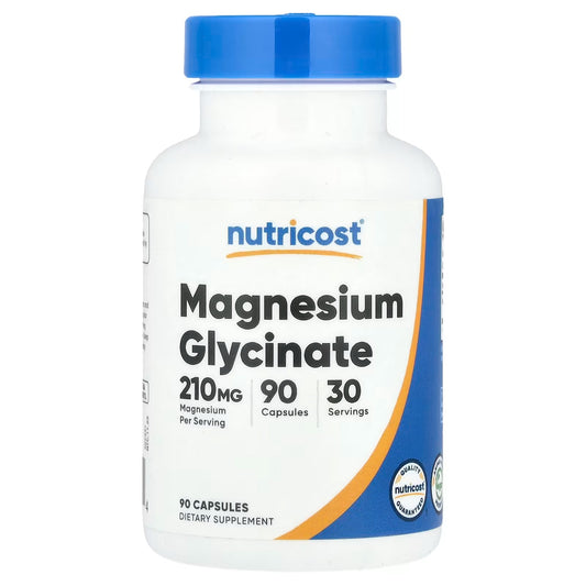Nutricost Magnesium Glycinate 210mg – 90 Capsules, High-Quality Magnesium Supplement