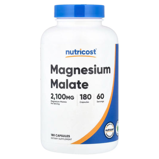 Nutricost Magnesium Malate 2100mg – 180 Vegetarian Capsules, Gluten-Free & GMO-Free