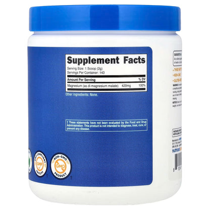 Nutricost Magnesium Malate Powder 300g – 420mg Magnesium Per Serving, Gluten-Free & GMO-Free