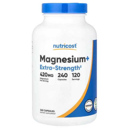 Nutricost Magnesium+ 210mg – 240 Vegan Capsules 120 Servings Magnesium Glycinate & Oxide Gluten-Free & GMO-Free