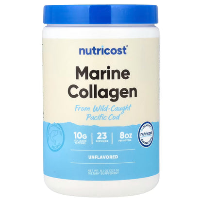 SEO-Optimized Product Title: Nutricost Marine Collagen Powder 8.1oz (227g) – Wild-Caught Pacific Cod, Unflavored Collagen Peptides