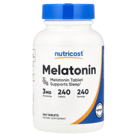 Nutricost Melatonin 3mg – 240 Tablets, Gluten-Free & GMO-Free Sleep Support Supplement
