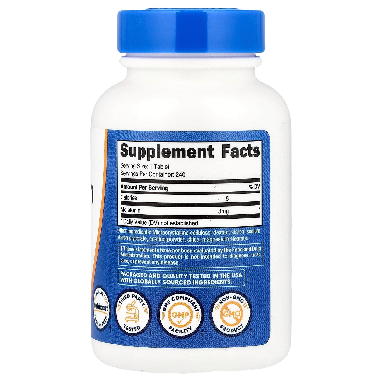 Nutricost Melatonin 3mg – 240 Tablets, Gluten-Free & GMO-Free Sleep Support Supplement