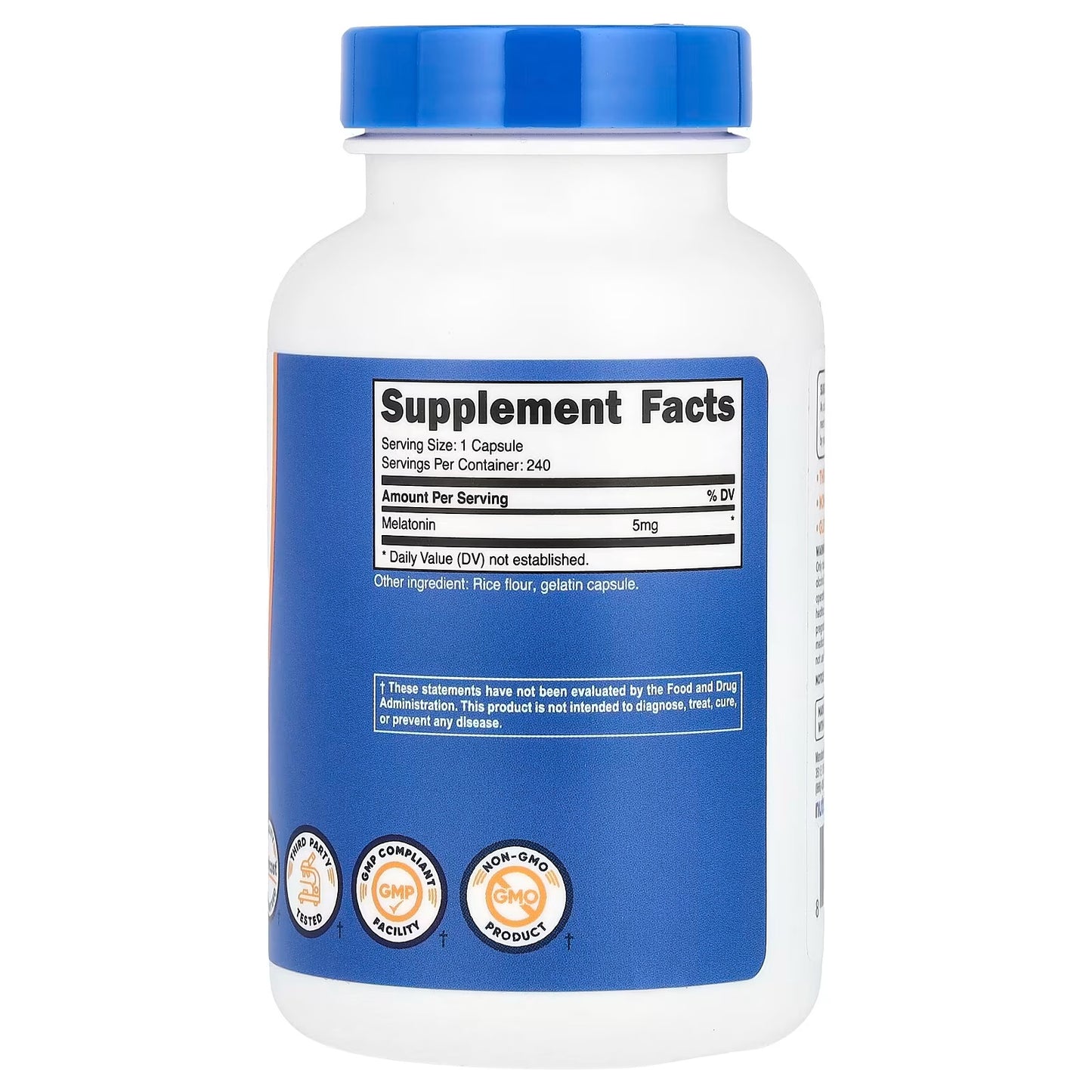 Nutricost Melatonin 5mg – 240 Capsules, Gluten-Free & GMO-Free Sleep Support Supplement