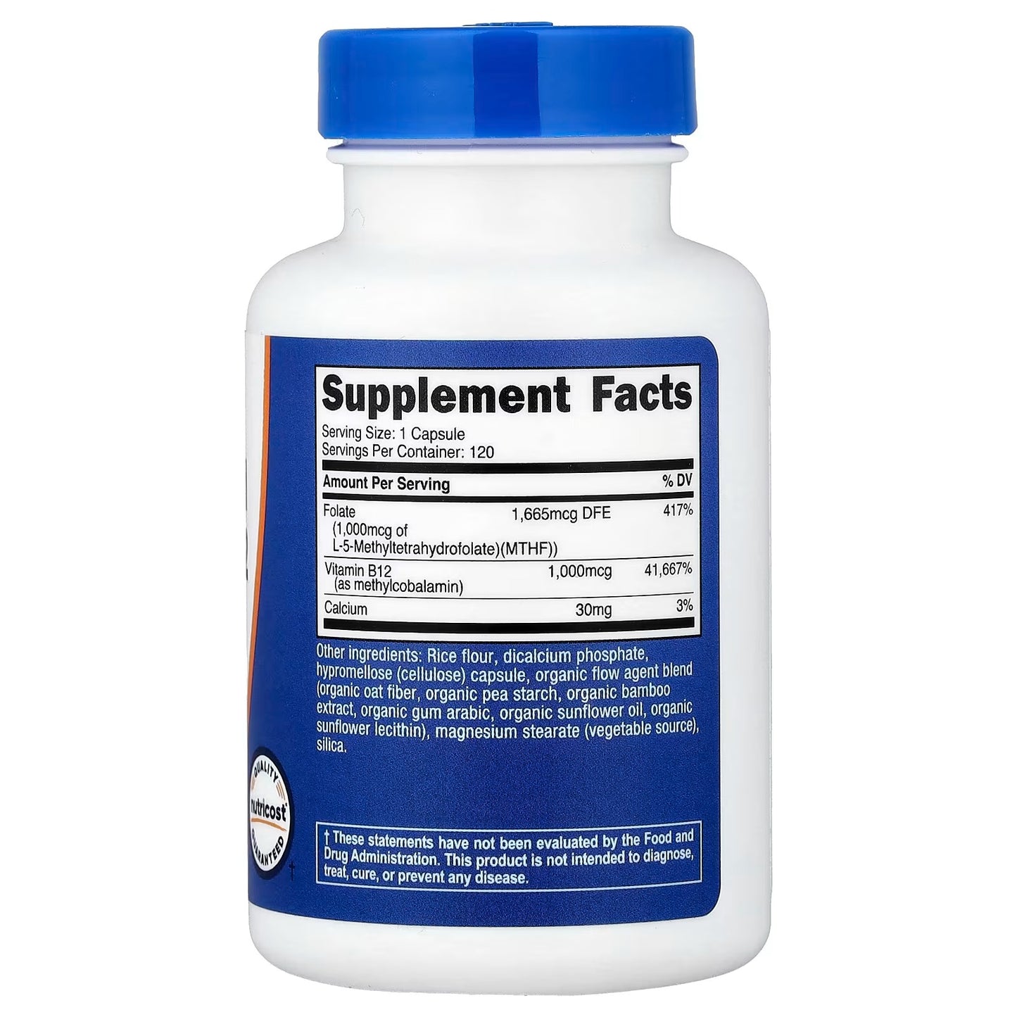 Nutricost Methylated Vitamin B12 + Folate 2000mcg – 120 Capsules, Methylated B Vitamins Supplement