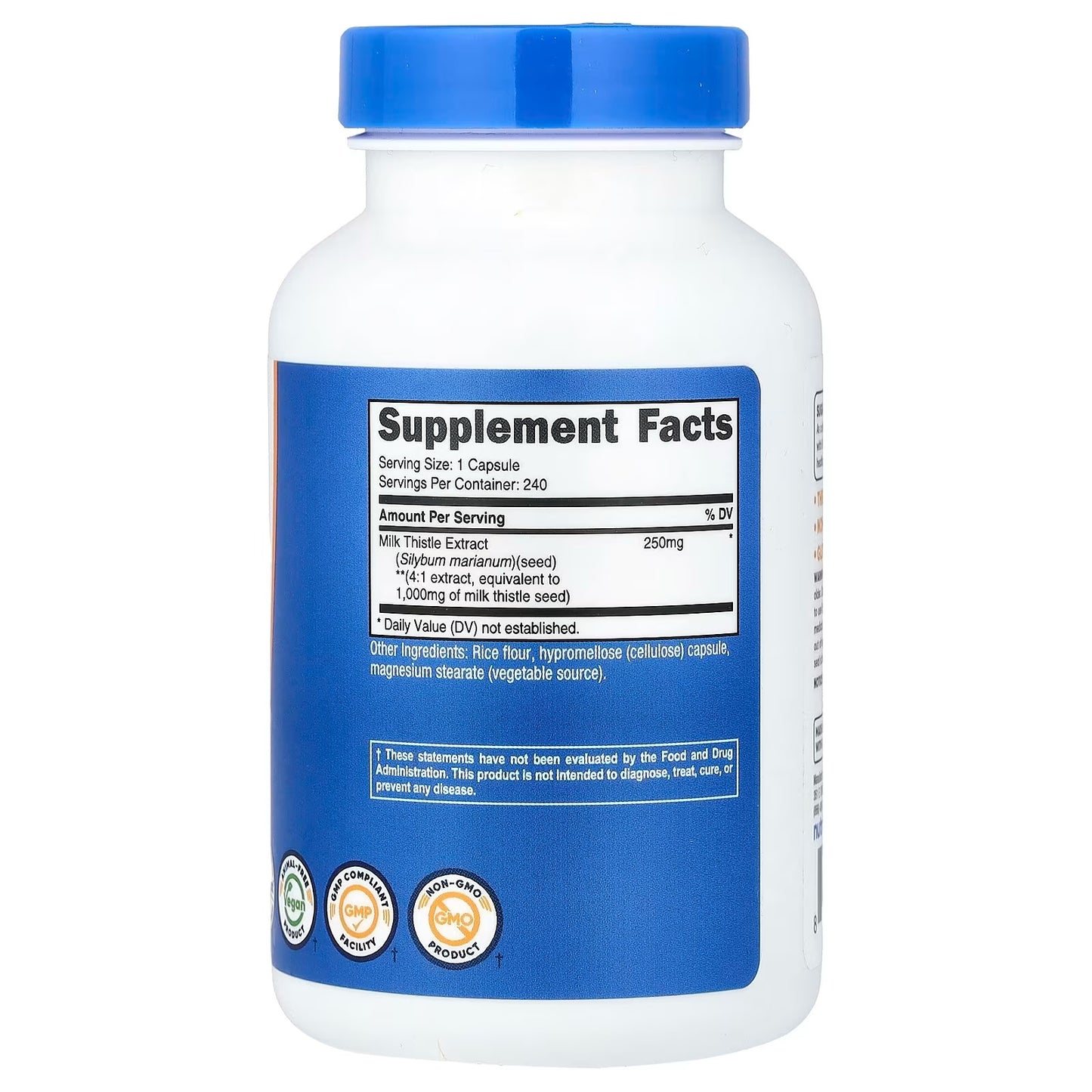 Nutricost Milk Thistle Extract – 240 Capsules | Vegan Gluten-Free & GMO-Free