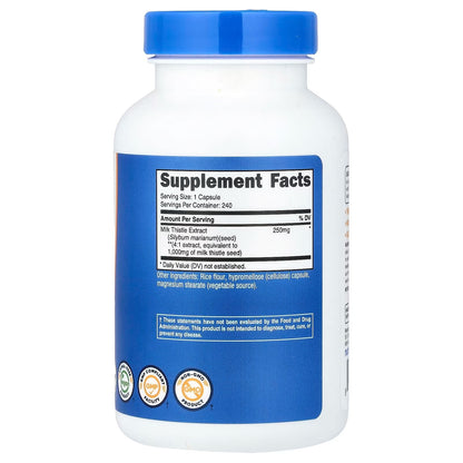 Nutricost Milk Thistle Extract – 240 Capsules | Vegan Gluten-Free & GMO-Free