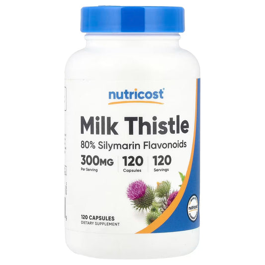 Nutricost Milk Thistle 300mg – 120 Capsules, 80% Silymarin, Herbal Extract Supplemen