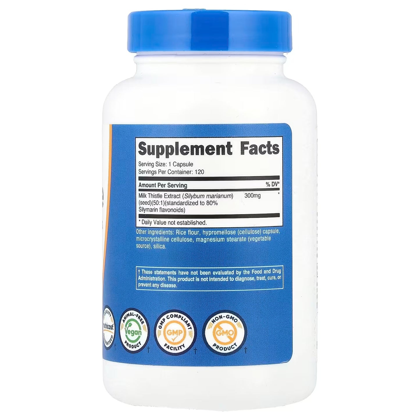 Nutricost Milk Thistle 300mg – 120 Capsules, 80% Silymarin, Herbal Extract Supplemen