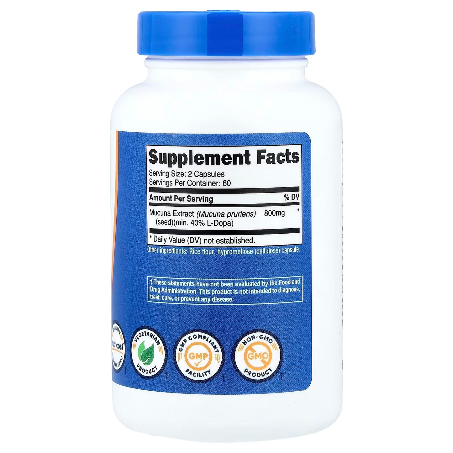 Nutricost Mucuna Pruriens 800mg – 120 Vegetarian Capsules, 60 Servings, 400mg Per Capsule