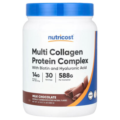Nutricost Multi Collagen + Beauty & Protein Powder – Milk Chocolate, 30 Servings, Collagen Supplemen
