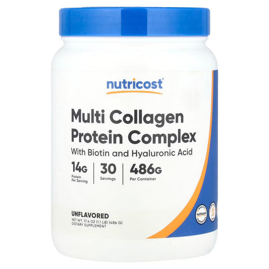 Nutricost Multi Collagen Protein Complex – Unflavored, 30 Servings, Premium Collagen Protein Powder